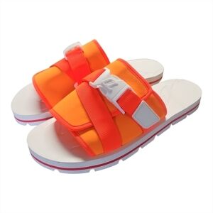 NWOT • CHRISTIAN LOUBOUTIN | Neon Orange Slide Sandals in Size EU 44 / US 11